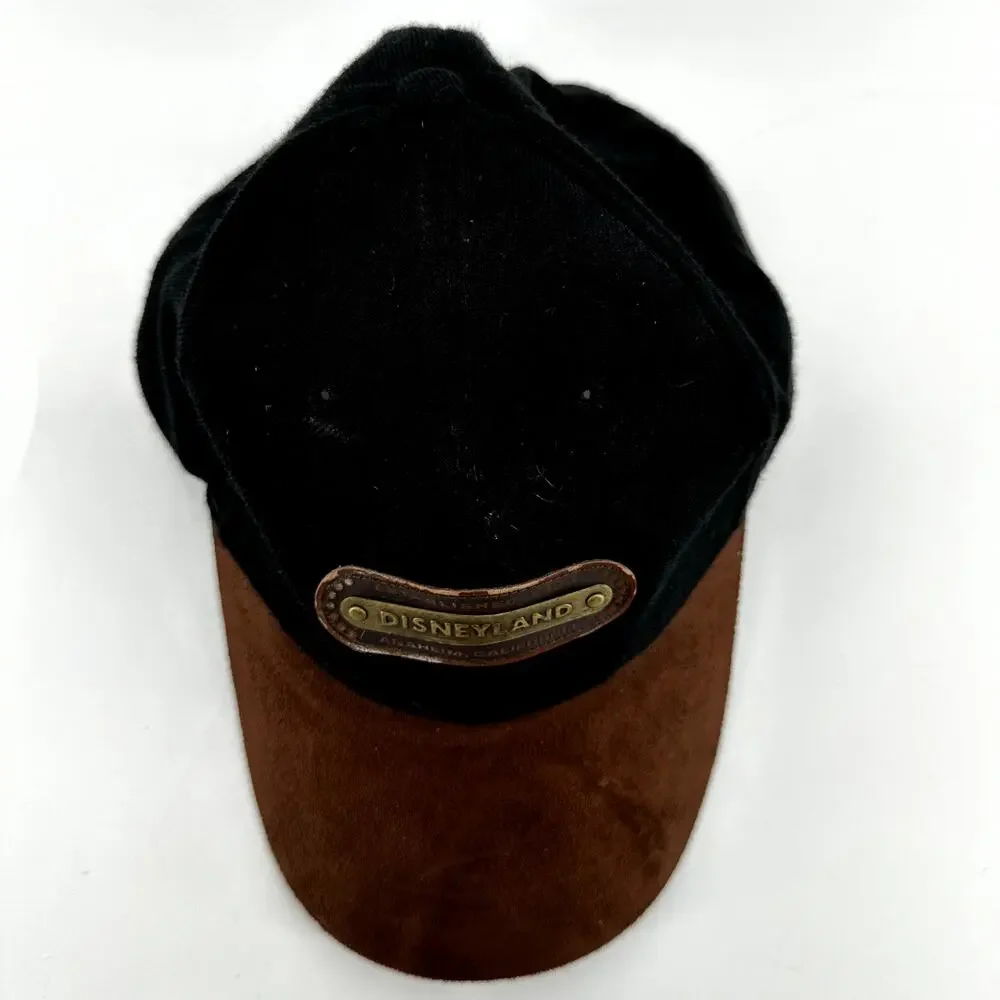 Disneyland Resort Anaheim Baseball Cap Embossed Wool Black Brown One Size